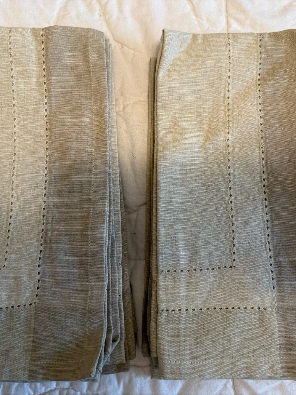 Pier 1 Neutral Taupe Hemstitch Linen Napkins - Set of 11
